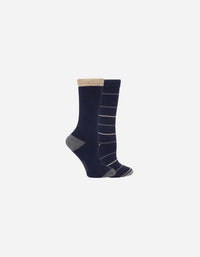 Pack 2 Pares Calcetines Algodón Ca45 Azul Y Azul Líneas