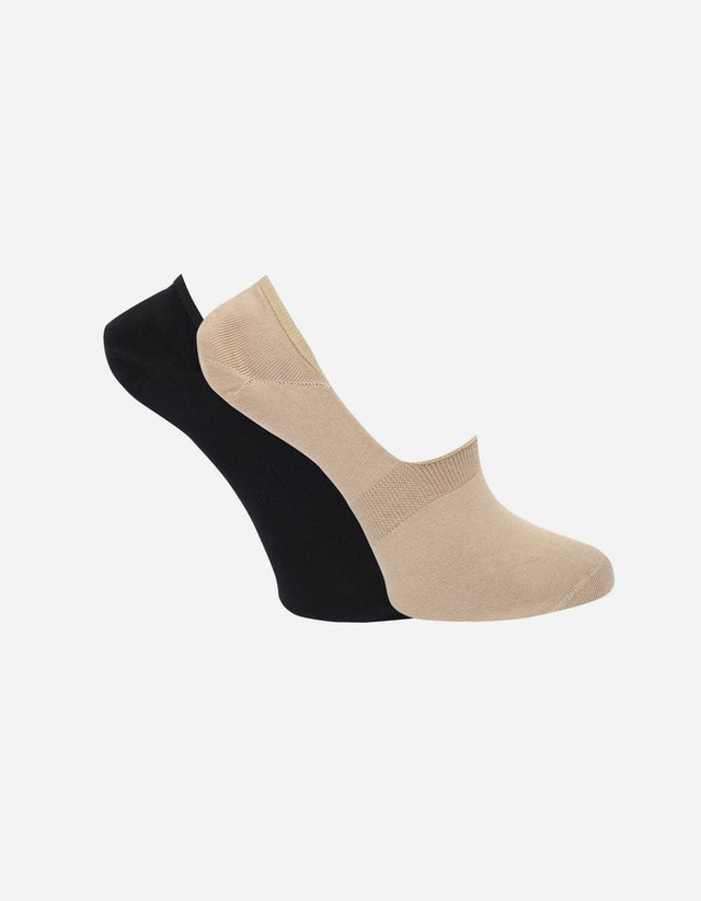 Pack 2 Pares Calcetines Hombre Ca99 Negro Y Beige