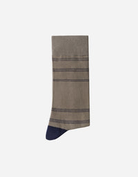 Calcetines Hombre Algodón Beige Con Líneas Finas (Talla 39-45) Calc-1U-Lf06
