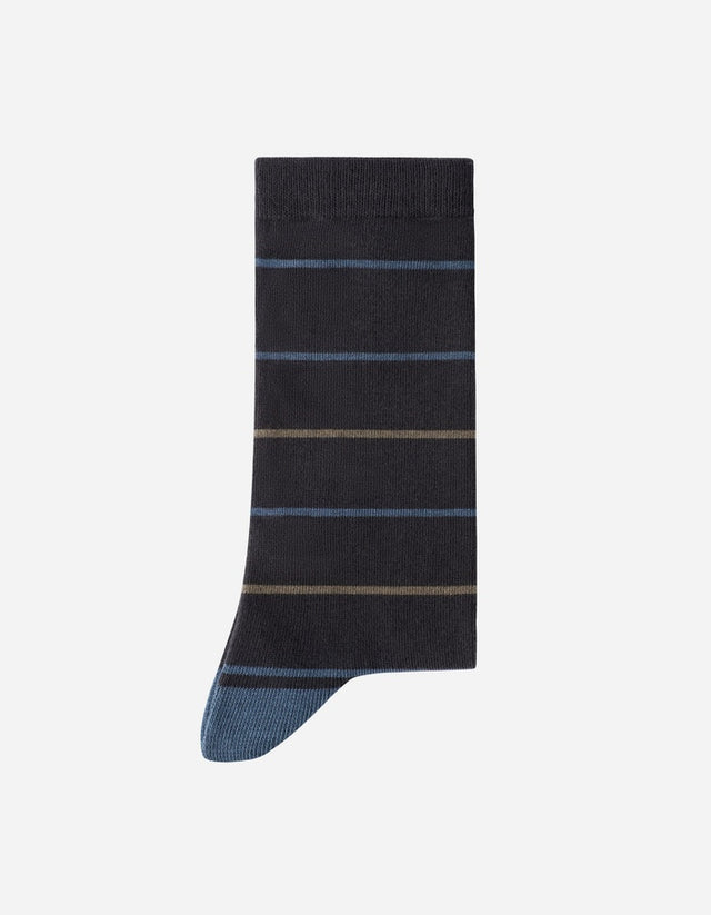 Calcetines Hombre Algodón Gris Con Líneas Beige (Talla 39-45) Calc-1U-Li45