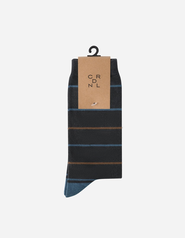 Calcetines Hombre Algodón Gris Con Líneas (Talla 39-45) Calc-1U-Li45