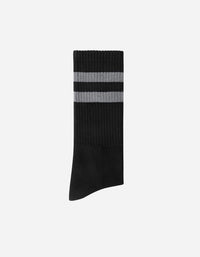 Calcetines Hombre Algodón Negro Con Líneas (Talla 39-45) Calc-1U-Sp80