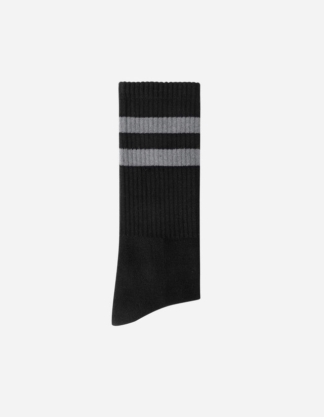 Calcetines Hombre Algodón Negro Con Líneas (Talla 39-45) Calc-1U-Sp80