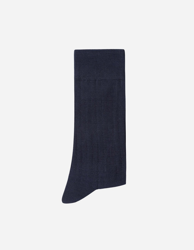 Calcetines Hombre Algodón Azul Acanalado (Talla 39-45) Calc-1U-Vb01