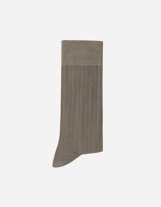 Calcetines Hombre Algodón Beige Acanalado (Talla 39-45) Calc-1U-Vb01