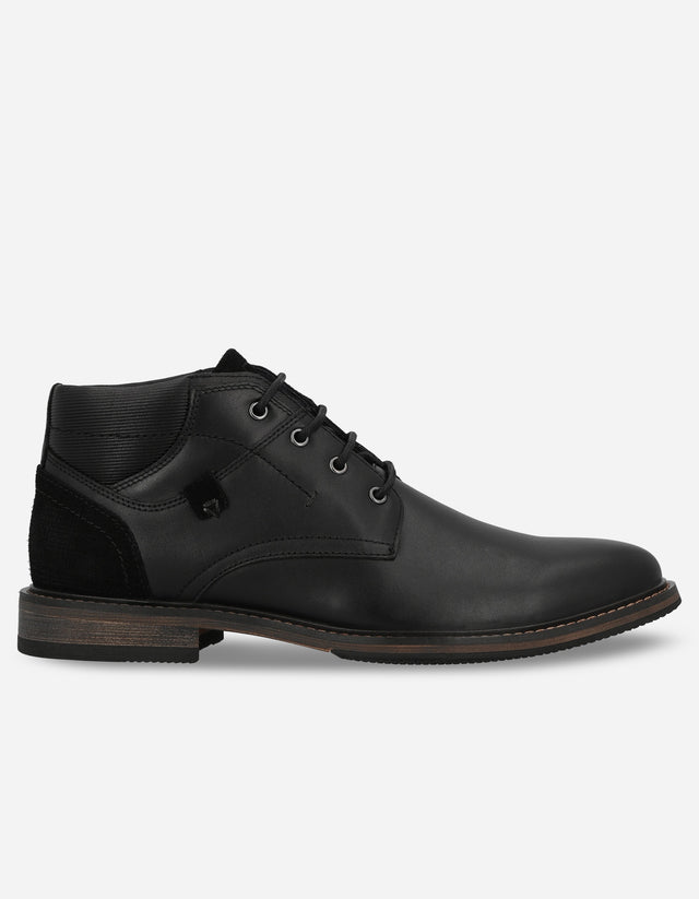 Botines Formal Casual Hombre Cuero Carlton Negro