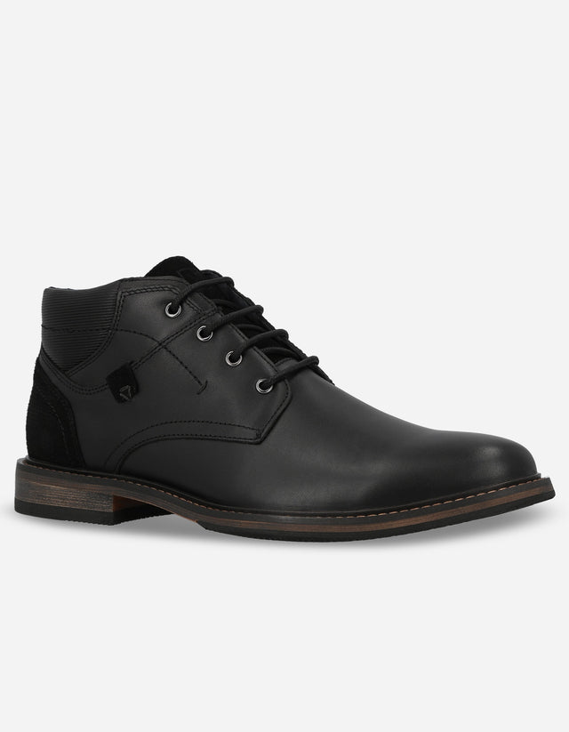 Botines Formal Casual Hombre Cuero Carlton Negro