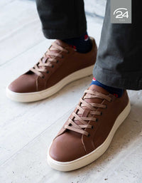 Zapatillas Hombre Cordones Cuero Chess-0-07 Brandy