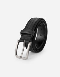 Cinturón Ajustable Hombre Cuero Y Textil Negro Cint-C304