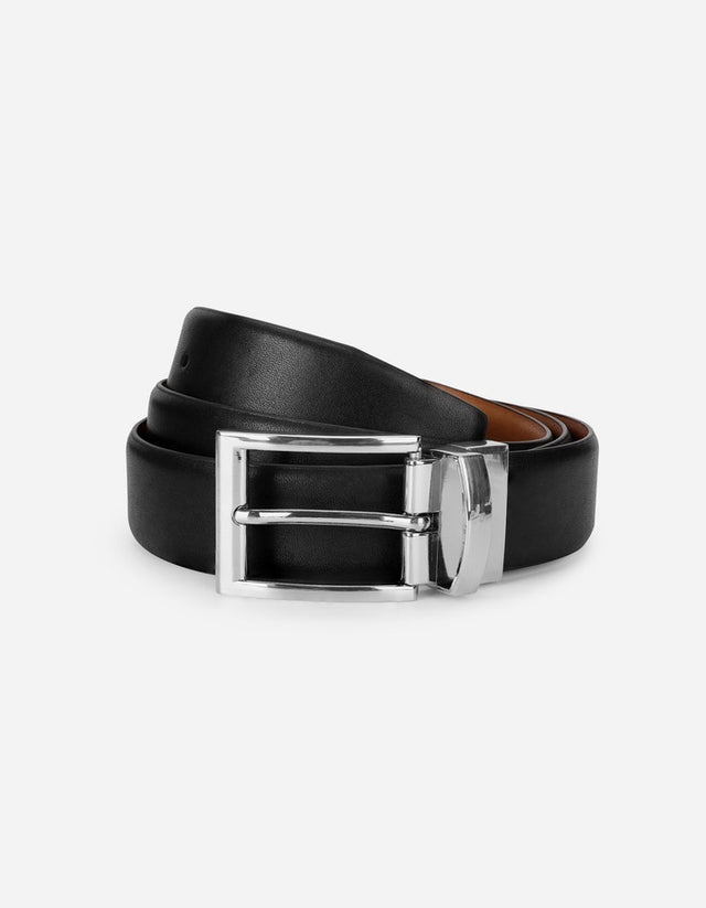 Cinturón Hombre Cuero Reversible Cint-Rv06 Negro Y Brandy