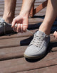 Zapatillas Hombre Cordones Cuero Y Textil Cram-0-14 Gris