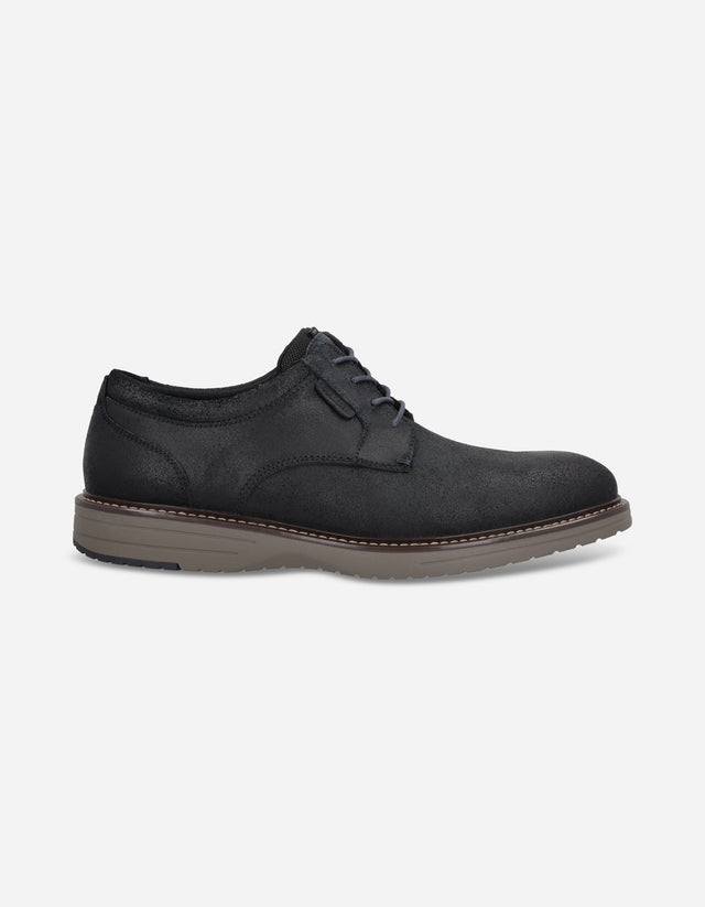 Zapatos Casual Formal Hombre Derby Cuero Crieff-0-31 Azul Bullboxer
