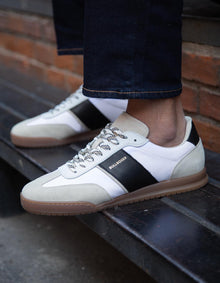 BULLBOXER ZAPATILLAS HOMBRE URBANAS CUERO Y TEXTIL DELFT-0-01 BLANCO