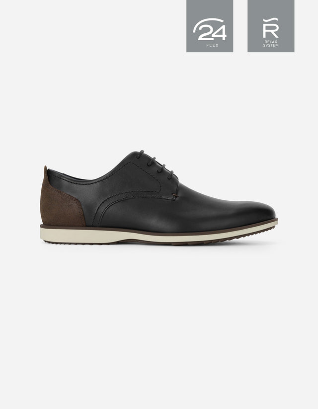 Zapatos Formal Hombre 24 Flex Cuero Talón Café Denver Negro