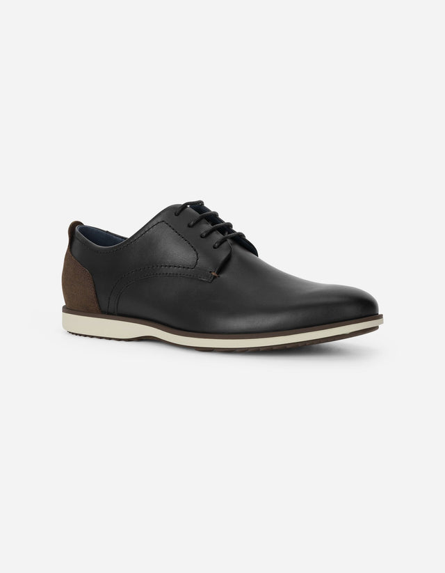 Zapatos Formal Hombre 24 Flex Cuero Talón Café Denver Negro