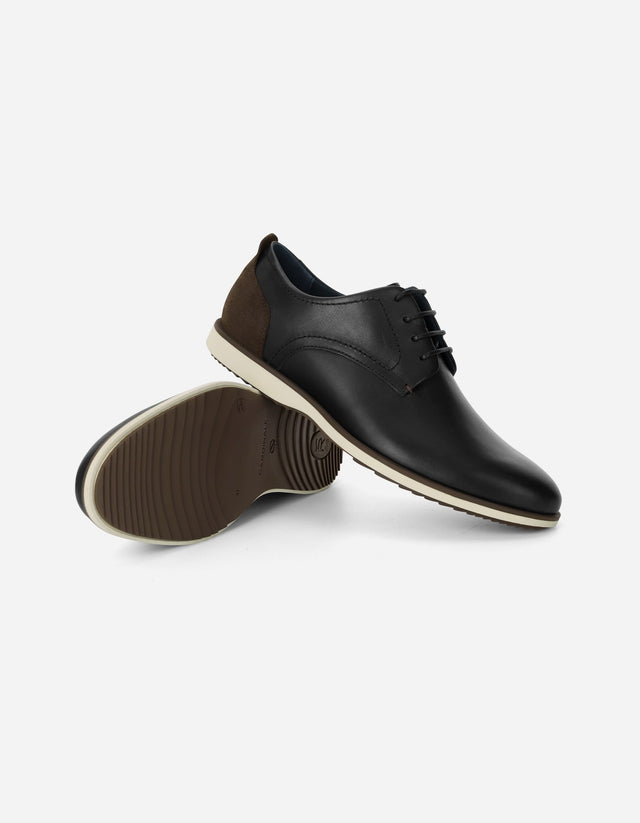 Zapatos Formal Hombre 24 Flex Cuero Talón Café Denver Negro