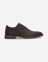 Zapatos Hombre Cuero Y Textil Desk-0-13 Café