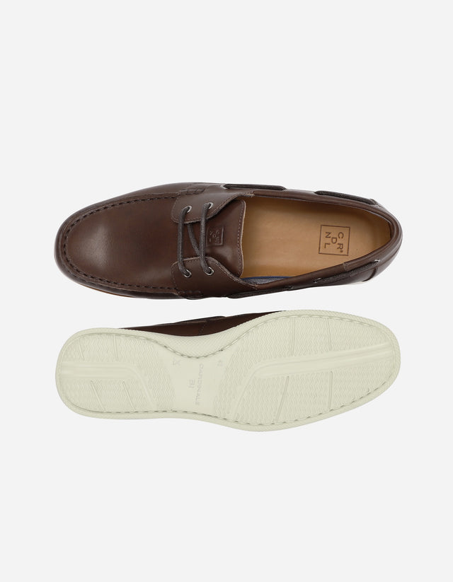 Zapato Mocasín Náutico Hombre Cuero X-Light Dockwalk Café