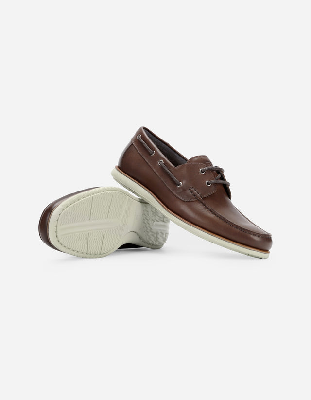 Zapato Mocasín Náutico Hombre Cuero X-Light Dockwalk Café