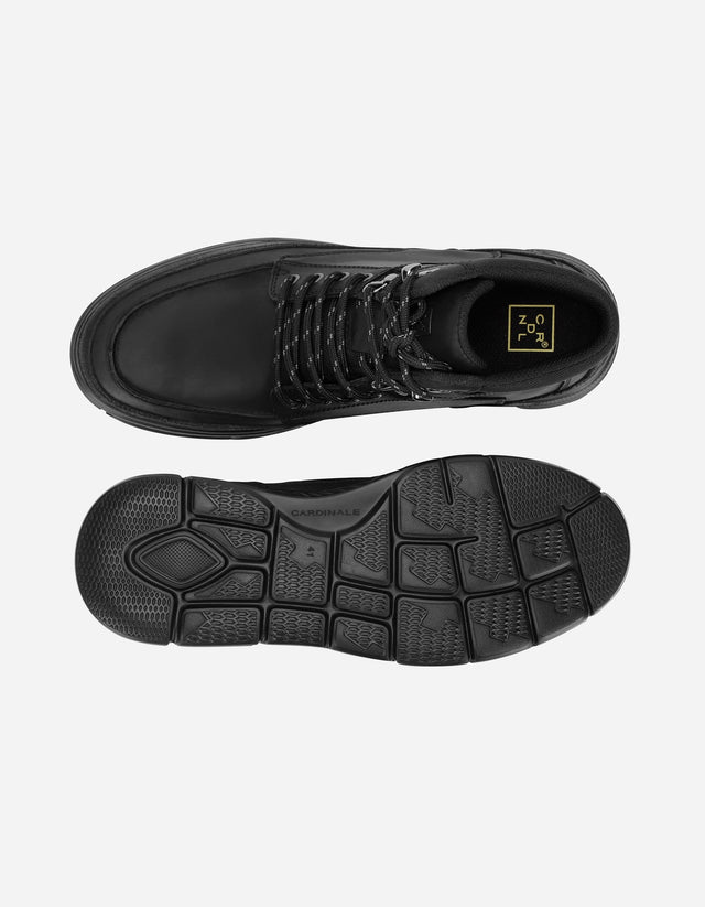 Zapatilla Caña Alta Hombre Cuero Dosscourt Negro
