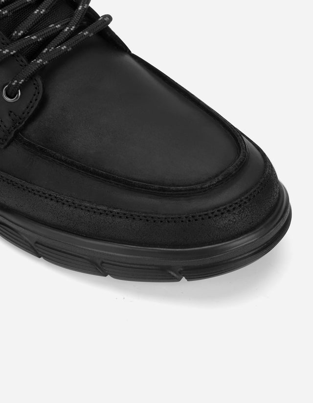 Zapatilla Caña Alta Hombre Cuero Dosscourt Negro