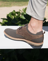 Zapatos Hombre Cuero Y Textil Tejido Dozza-0-19 Café