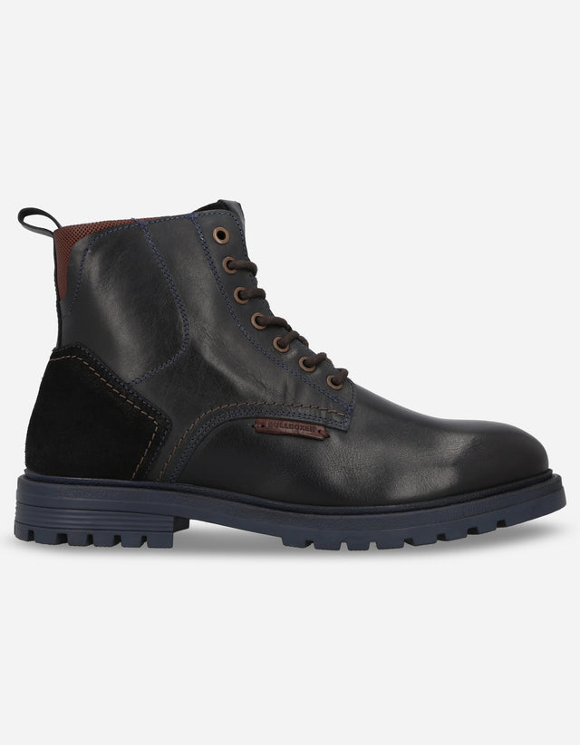 Botines Casual Urbano Hombre Cuero Drift Azul Bullboxer