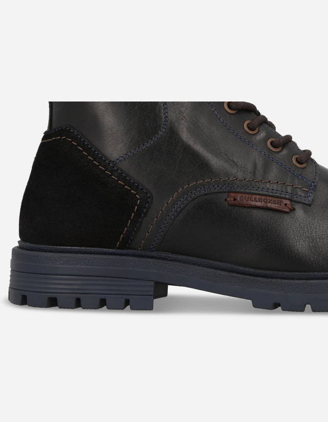 Botines Casual Urbano Hombre Cuero Drift Azul Bullboxer