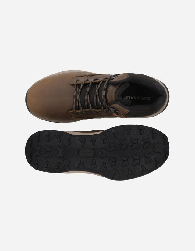 Botines Trekking Waterproof Hombre Cuero Y Textil Elbrus-6-27 Café