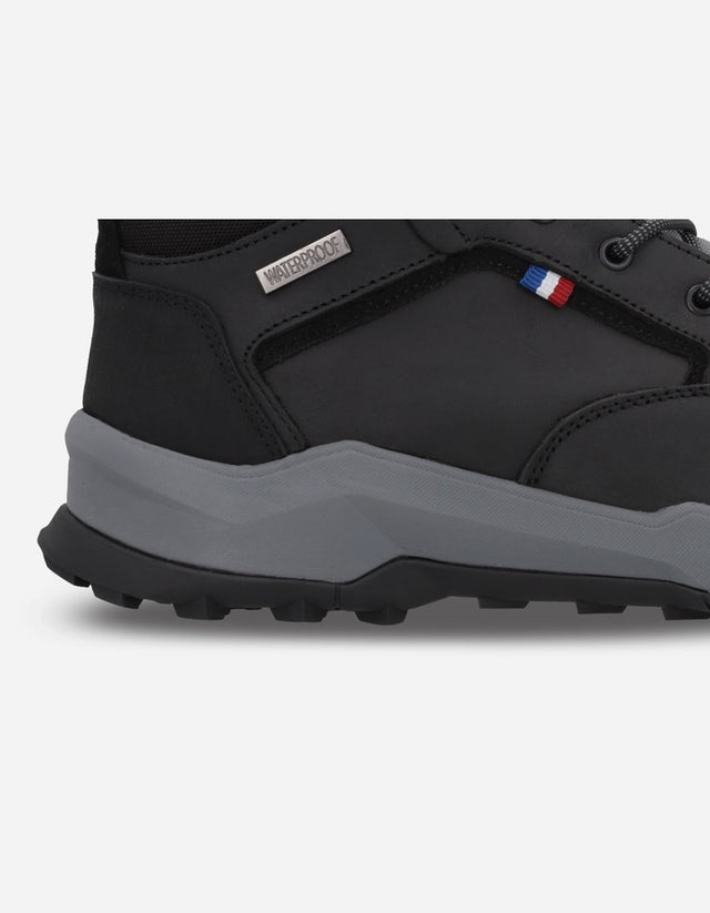 Botines Trekking Waterproof Hombre Cuero Y Textil Elbrus-6-27 Negro