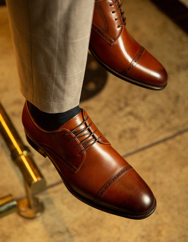 Zapatos Formal Hombre Suela Cuero Fintown Brandy