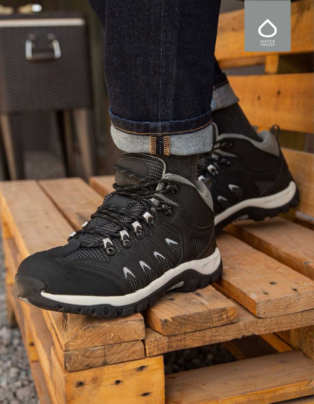 Botines Waterproof Hombre Cuero Outdoor Fiordo-6-22-Negro