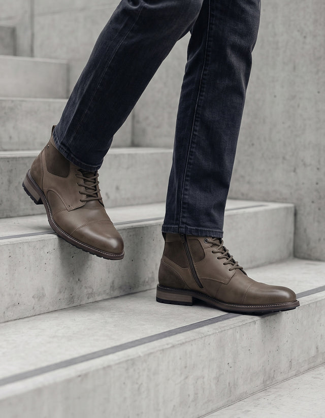 Botines Casual Urbano Hombre Cuero Fitzroy Café