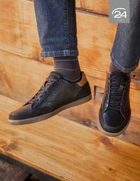 ZAPATILLAS HOMBRE CUERO GROMMET-0-15 NEGRO