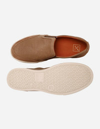 Zapatos Hombre Slip-On Cuero Grommet-3-13 Beige