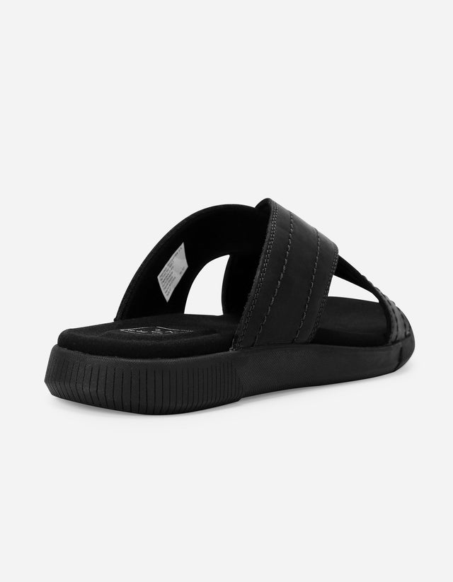 Sandalias Hombre Cruzadas De Cuero Hakuna-9-05 Negro