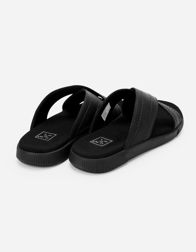 Sandalias Hombre Cruzadas De Cuero Hakuna-9-05 Negro