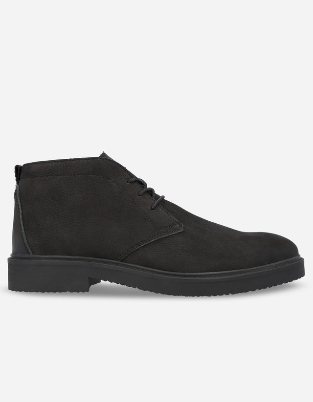 Botines Casual Hombre Cuero Hudson Negro
