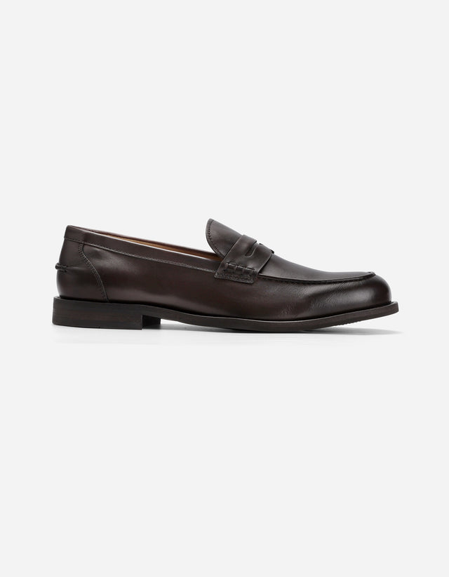 Mocasín Formal Hombre Cuero Penny Loafer Lark Café 