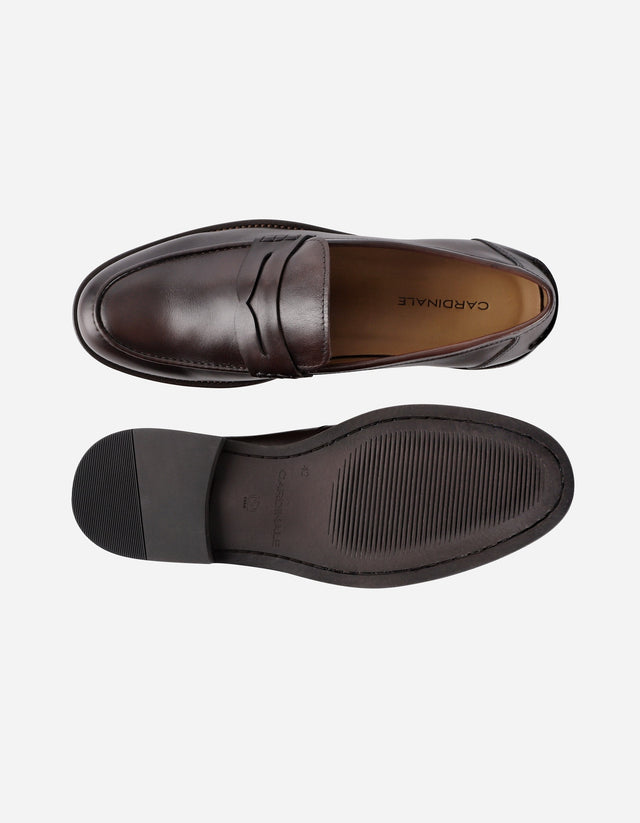 Mocasín Formal Hombre Cuero Penny Loafer Lark Café 
