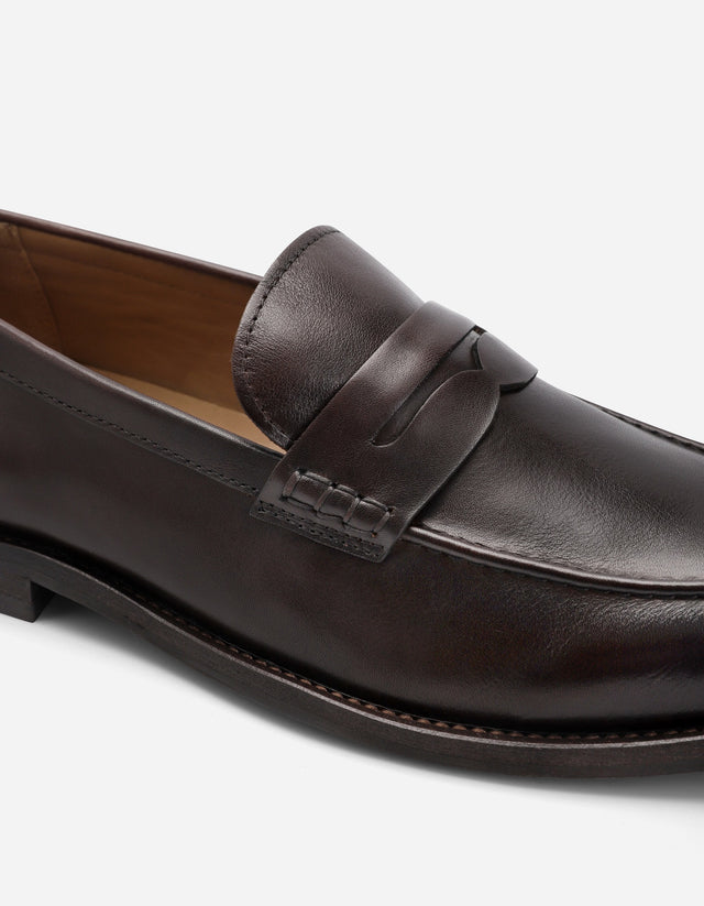 Mocasín Formal Hombre Cuero Penny Loafer Lark Café 