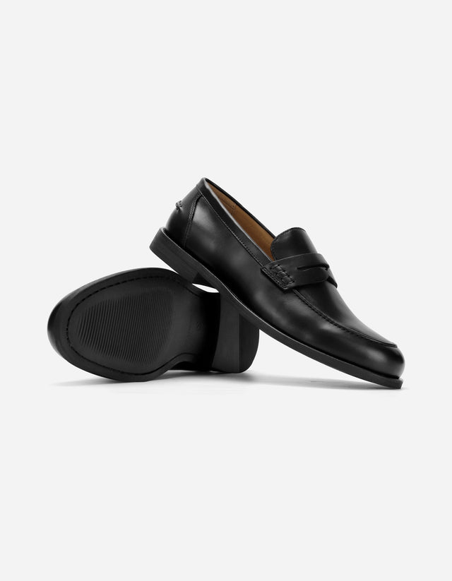 Mocasín Formal Hombre Cuero Penny Loafer Lark Negro