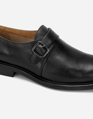 Zapato Formal Hebilla Hombre Cuero Monk Strap Laurence Negro