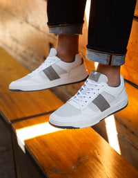 BULLBOXER ZAPATILLAS HOMBRE URBANAS CUERO Y TEXTIL LOCHEM-0-05 BLANCO