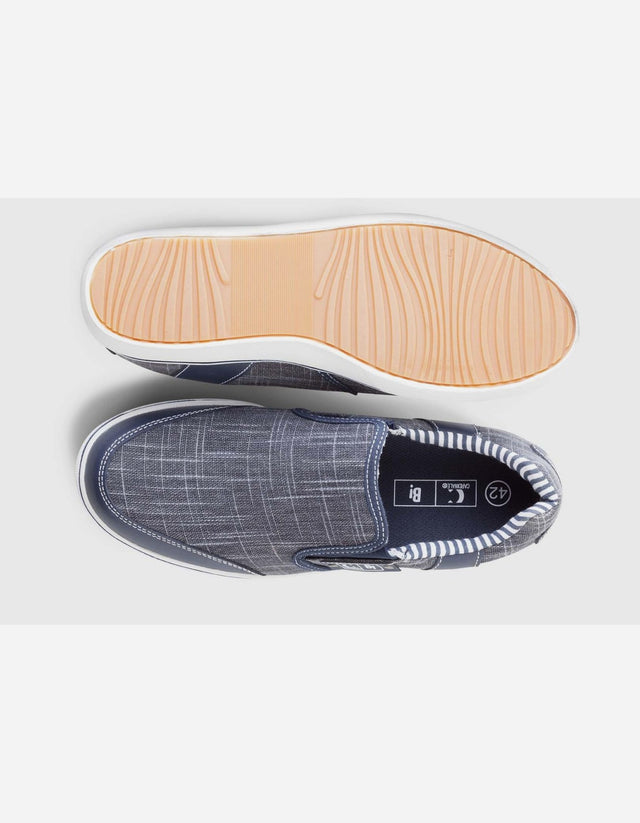 Zapatillas Slip-On Hombre Textil Malibu-3-95-Azul