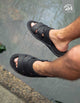 Sandalias Hombre 24 Flex Cuero Mallorca-9-21-Negro