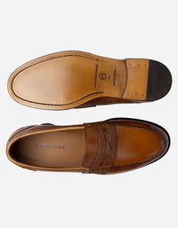 Mocasines Hombre Formales Magno Suela Cuero Hecho En Italia Marchese-4-10 Brandy