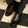 Mocasines Hombre Suela Cuero Moc Arg-5-77 Negro