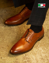 Zapatos Formales Hombre Suela Cuero Magno Montenapoleone-0-10 Brandy