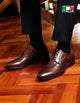 ZAPATOS HOMBRE FORMALES SUELA CUERO MAGNO MONTENAPOLEONE-0-10 CAFÉ